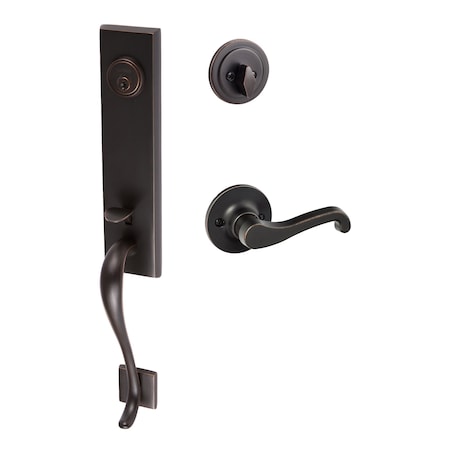 Sure-Loc Hardware Sure-Loc Hardware Solitude Handleset, Sage Lever Handleset Trim, Vintage Bronze, Right Hand SL507-SG-RH 11P